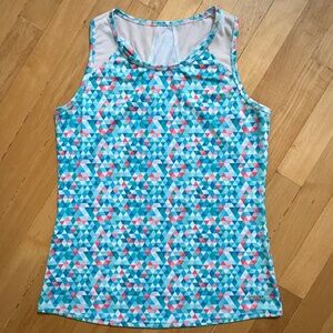 Bolle Racerback Pink Teal Athletic Tank Size Small